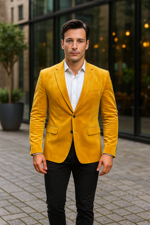 Alberto Nardoni Notch Lapel Velvet Velour Blazer