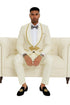 2025 Ivory and Gold 2pc Men's Suit by Tazzio