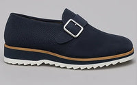 Suede Buckle Monk Strap Shoe