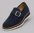 Suede Buckle Monk Strap Shoe