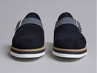 Suede Buckle Monk Strap Shoe