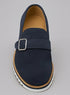 Suede Buckle Monk Strap Shoe
