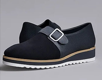 Suede Buckle Monk Strap Shoe