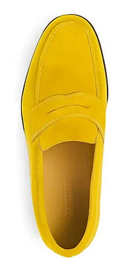 Suede Penny Loafer contrast stitching