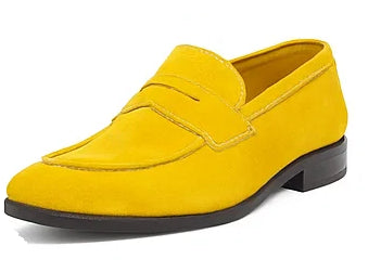 Suede Penny Loafer contrast stitching