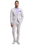 Mens Lavender Seersucker Suit Blazer + Pants Cotton Fabric - Summer Fabric in Purple color