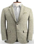 Summer Khaki Linen Men Wedding Suits Casual Groom Groomsmen Blazers Tuxedos