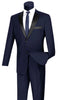 Excalibur Collection - Slim Fit Tuxedo 2 Piece 2 Buttons Design in Navy