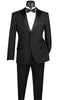 Slim Fit 2 Piece Dress Tuxedo Single Breasted 2 Button Design in Black