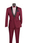 Kingsman Collection - Shawl Collar Slim Fit Tuxedo 2 Piece 1 Button Burgundy