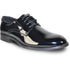 Bravo Mens Plain Round Toe Shiny Patent Tuxedo Shoe in Black