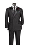 (44L, 46L, 48R) Modern Fit Black 2 Piece Double Breasted Tuxedo Adjustable Waistband