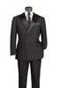 (44L, 46L, 48R) Modern Fit Black 2 Piece Double Breasted Tuxedo Adjustable Waistband