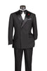 Modern Fit Black 2 Piece Double Breasted Tuxedo Adjustable Waistband with Oversized Bow Tie