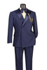 Modern Fit Navy 2 Piece Double Breasted Tuxedo Adjustable Waistband with Oversized Bow Tie