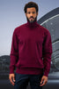 Men's Designer Wool & Cashmere Dress Sweater in Burgundy