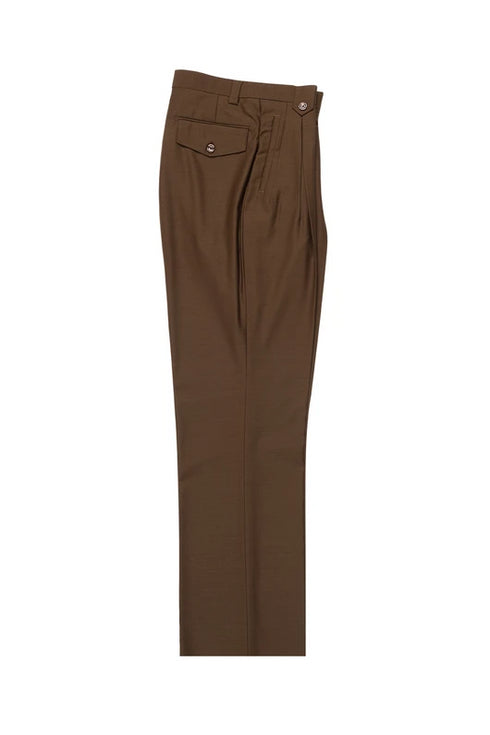Tiglio Luxe Tobacco Wide Leg, Pure Wool Dress Pants 2576