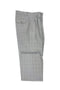 Tiglio Luxe Light Gray with Baby Blue Windowpane Wide Leg Wool Dress Pants 2576 TLS20061/1