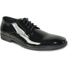 Bravo Mens Shiny Patent Plain Toe Tuxedo Dress Shoe in Black