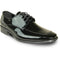Bravo Mens Classic Moc Toe Shiny Patent Tuxedo Prom Shoe in Black