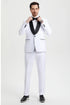 All White Mens Tuxedo - Wedding Suit - Men's Stacy Adams Vested One Button Shawl Lapel Designer Tuxedo In White