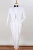 All White Mens Tuxedo - Wedding Suit - Mens Classic Fit Long Tail Tuxedo In White