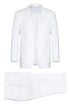 Mens Basic Two Button Classic Fit Linen Summer Suit in White