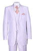 Mens 2 Button Vested Slim Fit Shiny Sharkskin Suit in White