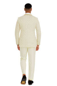 2025 Ivory and Gold 2pc Men's Suit by Tazzio