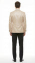 Men’s Tan Tuxedo Blazer with Black Lapel – Formal Dinner Jacket Suit + Pants for Wedding, Prom champaign beige color