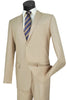Mens Basic 2 Button Modern Fit Suit in Tan
