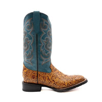 Ferinni Boot - Mens Dress Cowboy Boot - Men's Ferrini Kai Sea Turtle Print Boots Handcrafted Tan