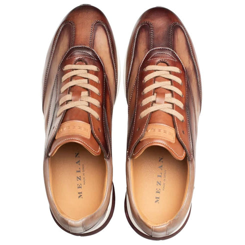 Men's Magico Tan/Taupe Two-Toned Sneakers By Mezlan Made In Spain Brand