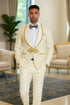 2025 Ivory and Gold 2pc Men's Suit by Tazzio