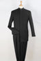 Apollo King Black Mandarin Collar Suit