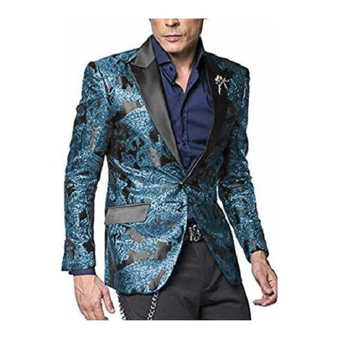 Teal Tiffany Blue Alberto Nardoni Shiny Jacket Tuxedo