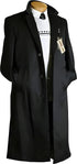 Men's Black Wool Overcoat – Big & Tall Dress Topcoat in Dark Color