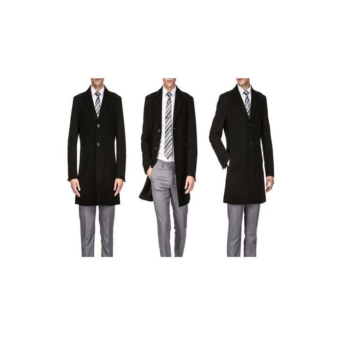 Men's Overcoat - Three Quarter Car coat + Black and White main image 1