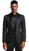 Black Tuxedo - Mens Wedding Suit Tonal Paisley - Black Prom Suit