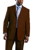Mens 3 Button Polyester Fashion Suit in Brown