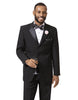 Mens Classic 3 Button Notch Lapel Tuxedo in Black