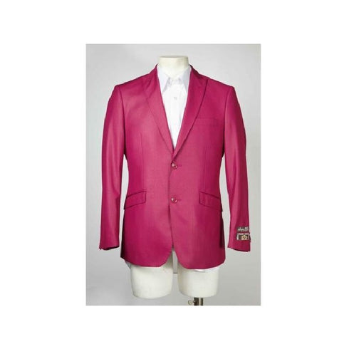 Two Button Slim Fit Plum Single Breasted Blazer