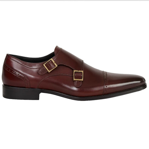 Two Tone Burnished Double Monk Strap