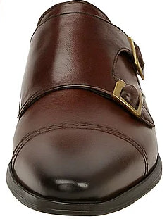 Two Tone Burnished Double Monk Strap