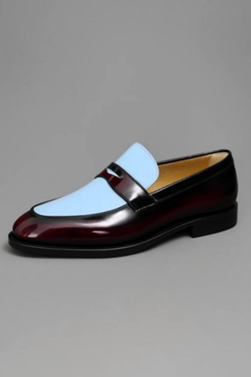 Two Tone Patent Leather Penny Loafer