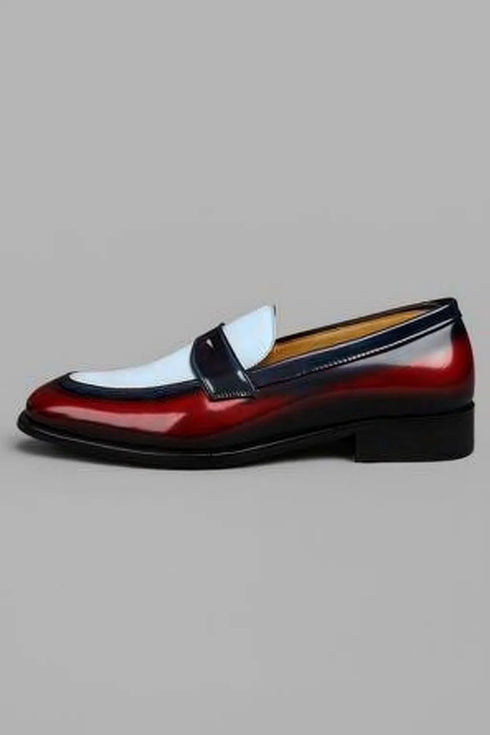 Two Tone Patent Leather Penny Loafer