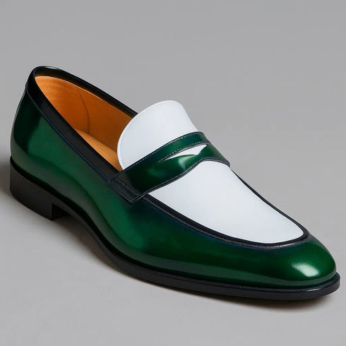 Two Tone Patent Leather Penny Loafer