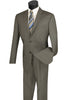 Mens 2 Button Modern Textured Weave Suit in Brown