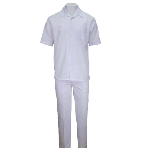 White Seersucker 2pc Set