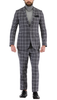 Harvy Grey Mens 2 Button Slim Notch Lapel Suit